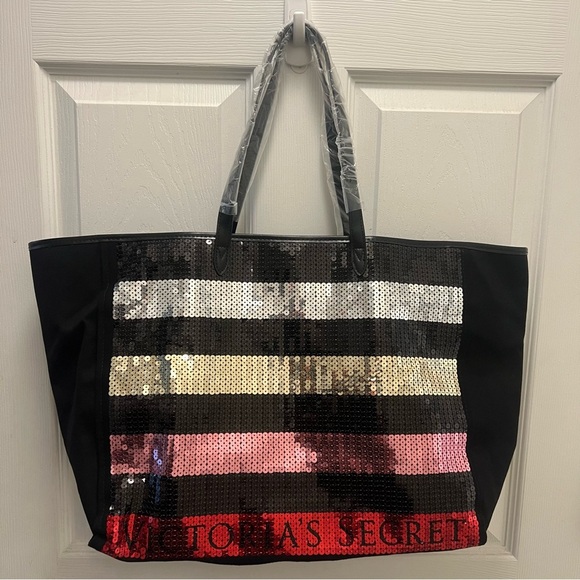 Victoria's Secret Handbags - Victoria's Secret  Large Sequined Front Tote Bag #11117941 15 x 12 x 8